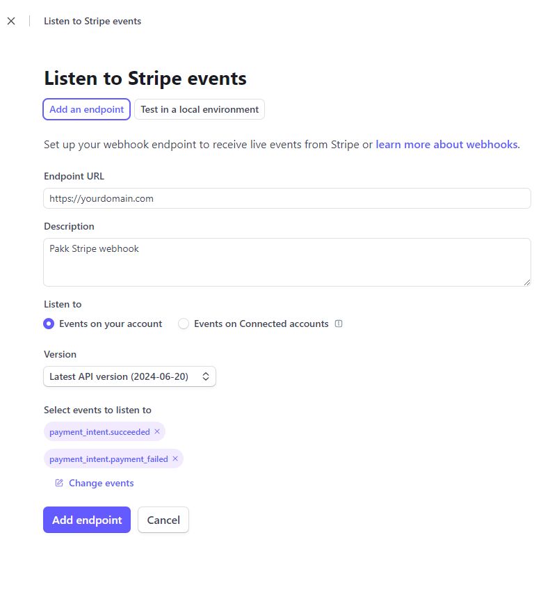 Stripe Webhooks Config